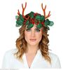 rendierhoorns met hulst en dennenappels in je haar