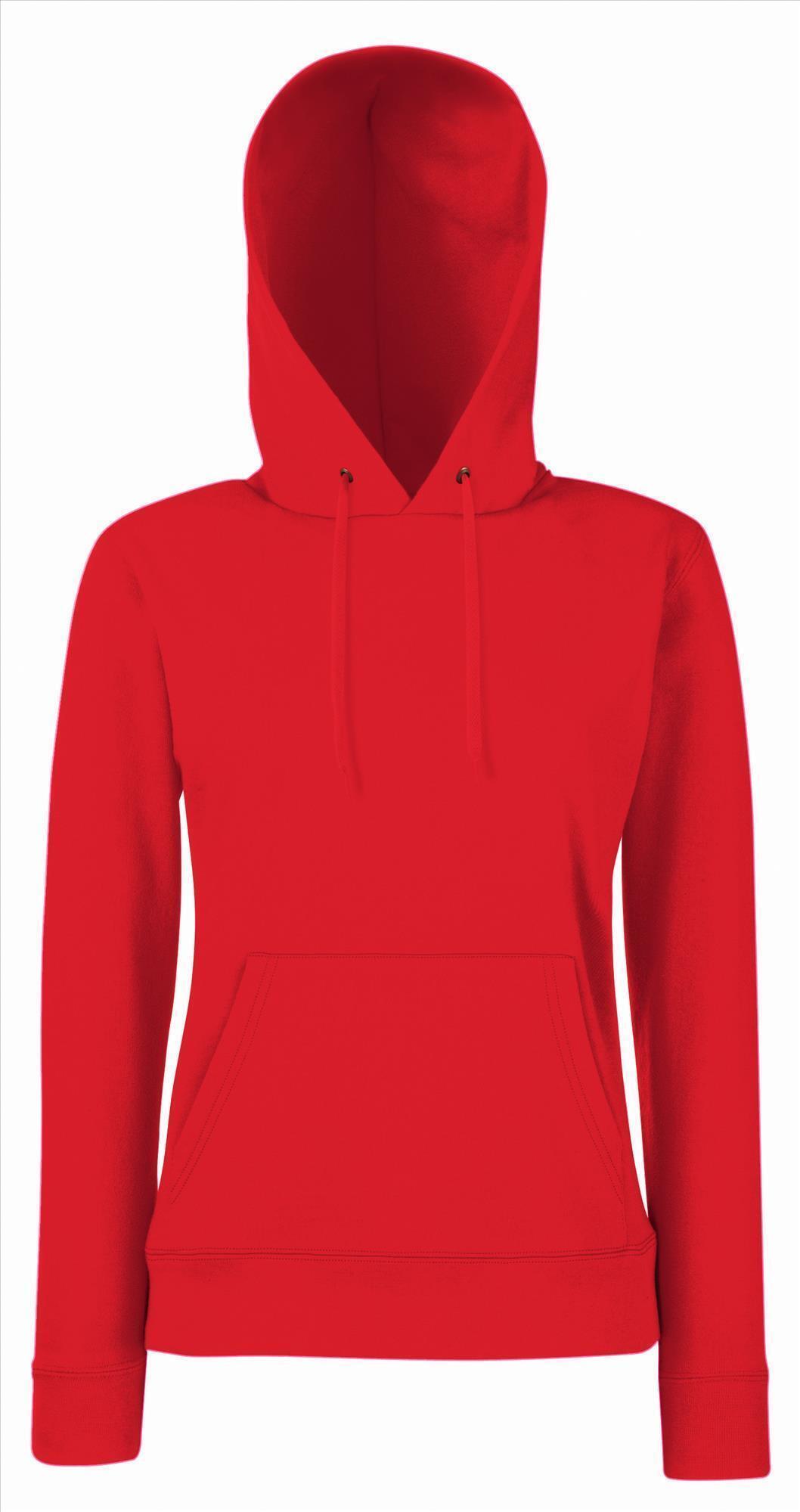 Rode Dames sweater Lady-Fit met gevoerde capuchon hooded rood