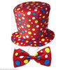 Rode hoge hoed clown met clown strik rood volwassen