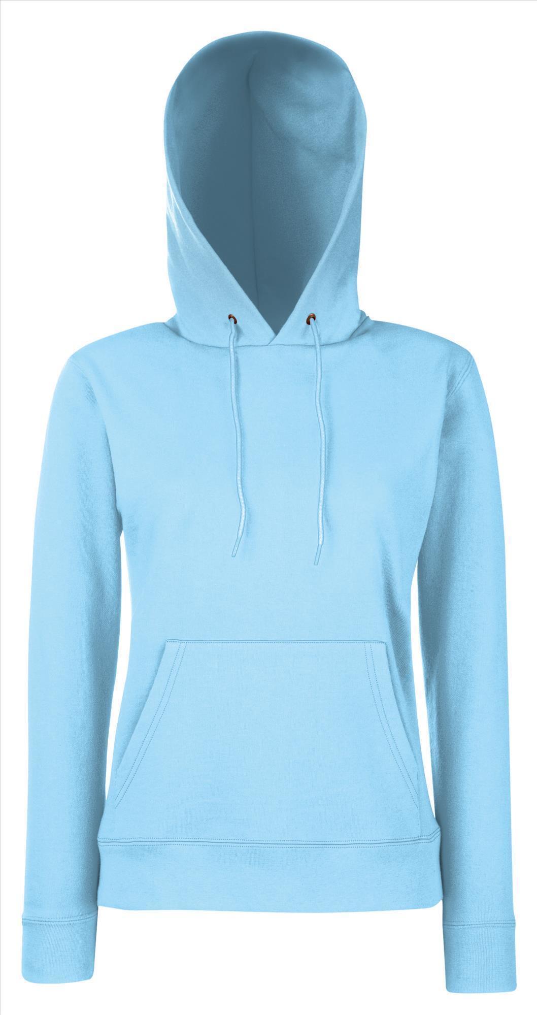 Sky blue Dames sweater Lady-Fit met gevoerde capuchon hooded blauw