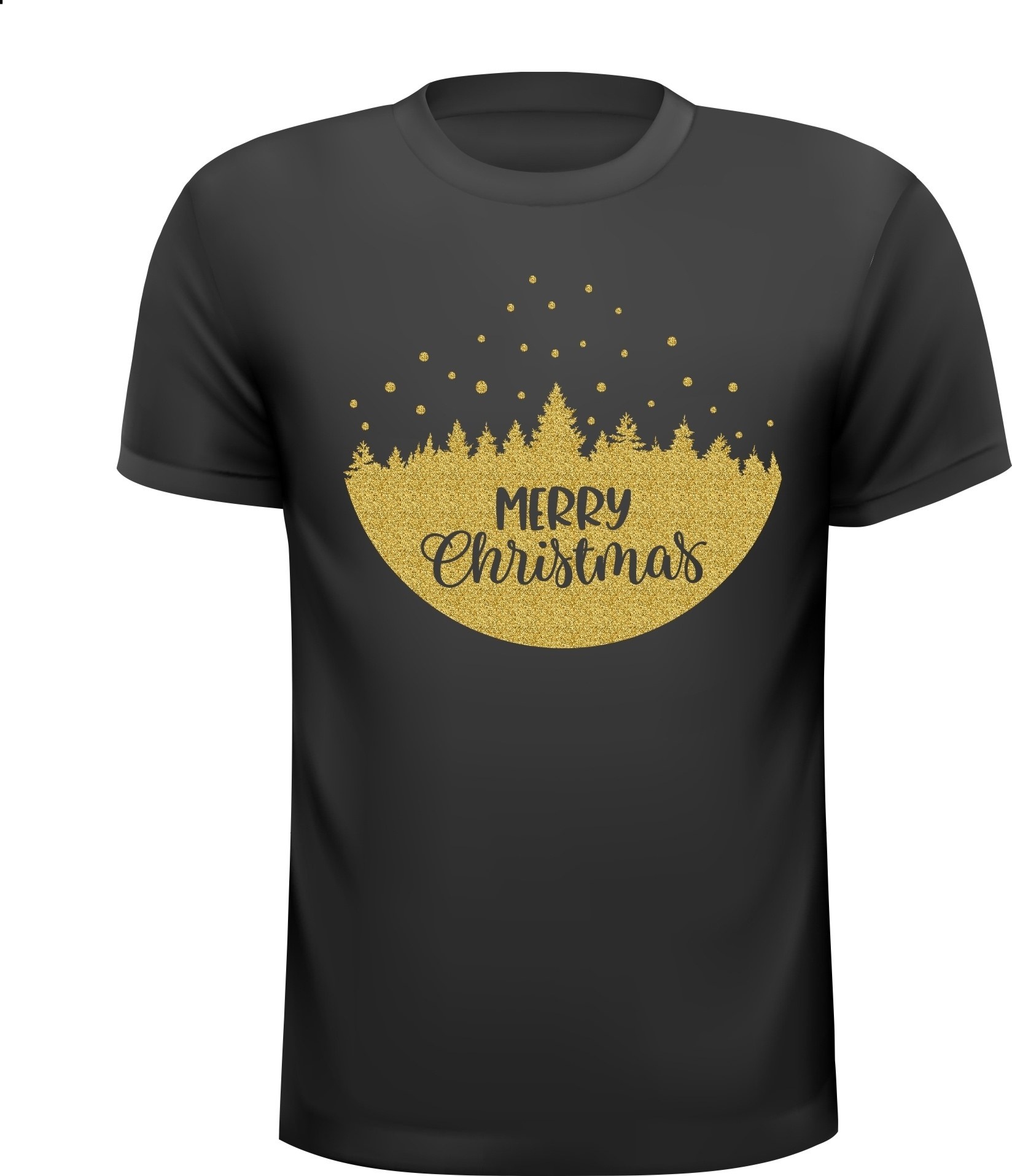 T-shirt merry christmas glitter goud lekker fout kerst T-shirt