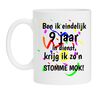 Thee of koffie beker full colour negen jaar in dienst