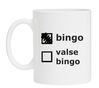 Witte mok bingo prijzen bingo aangevinkt grappige prijs