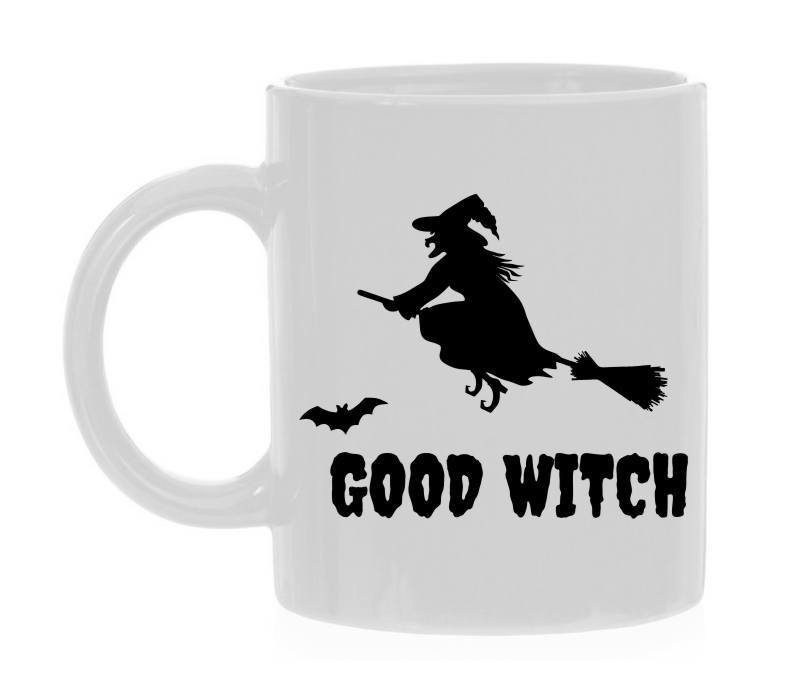 Witte mok Halloween good witch