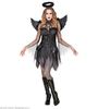 Zwarte engel dames kostuum gevallen Donker Engel Kostuum - Dark Angel Vrouw