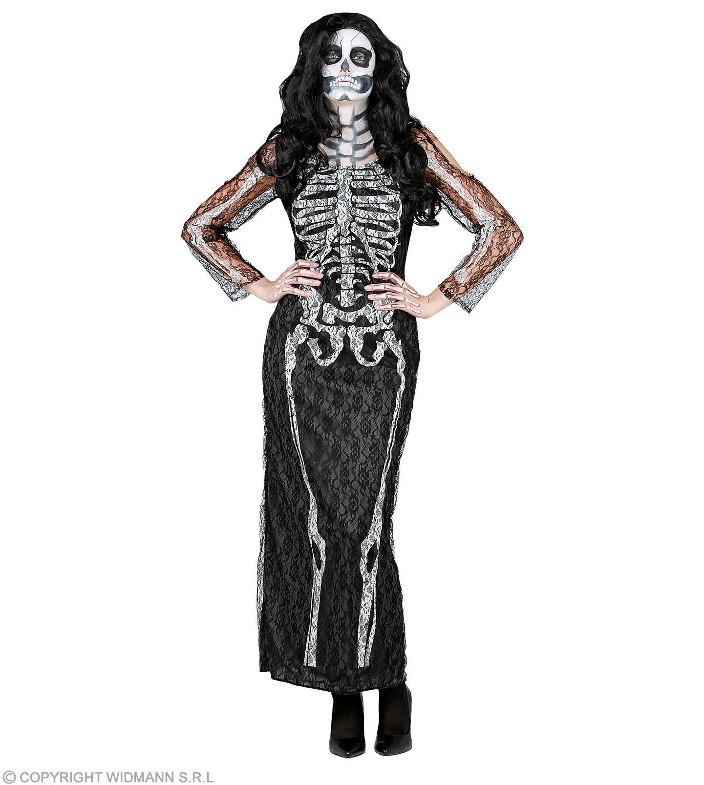 Zwarte skelet jurk dames