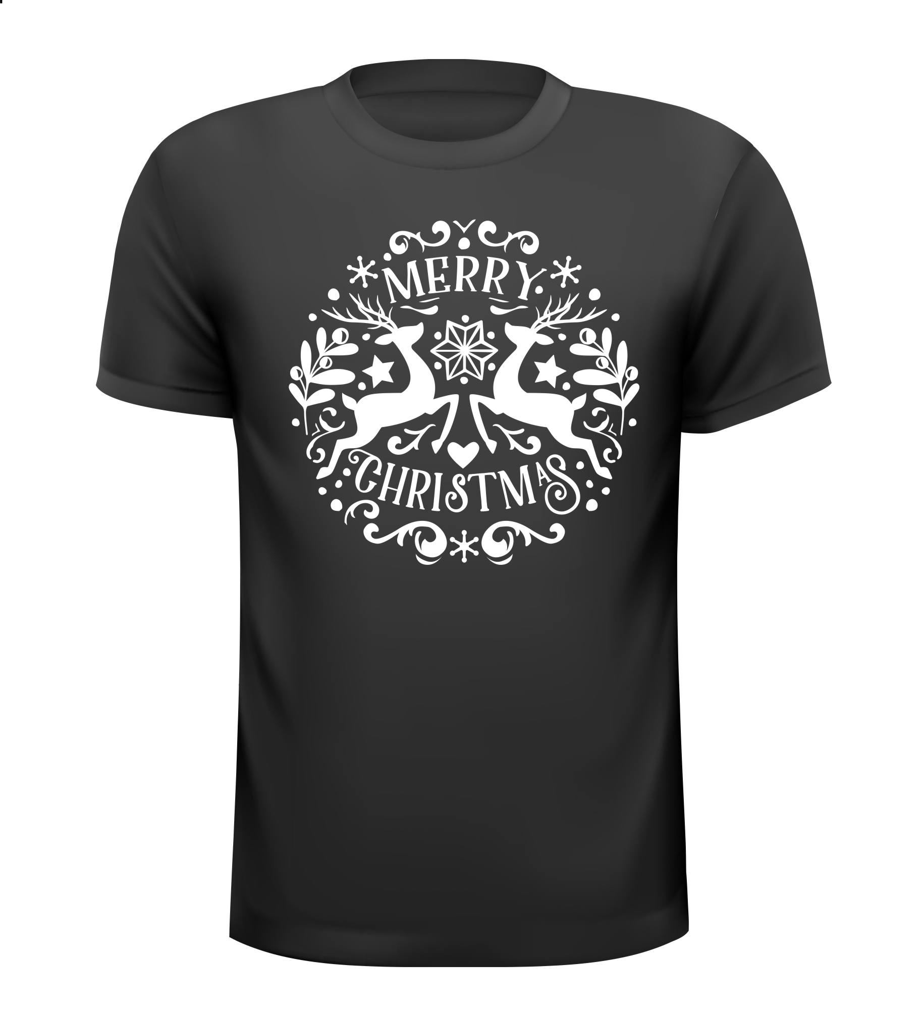  Merry Christmas T-shirt met rendieren