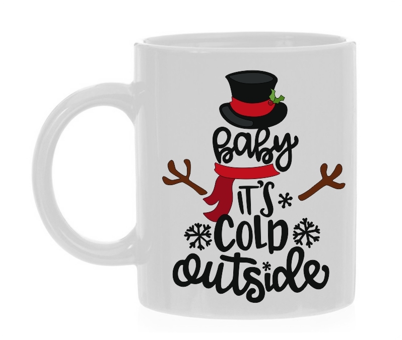 Baby it's cold outside witte mok kerst