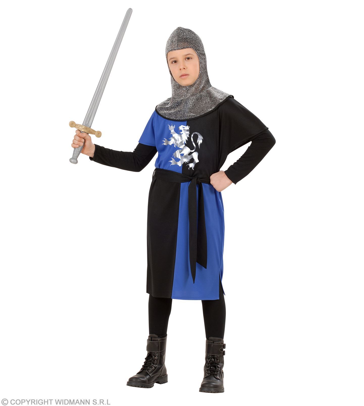 Blauwe Middeleeuwse strijder kostuum Ridder outfitje blauw voor jongens