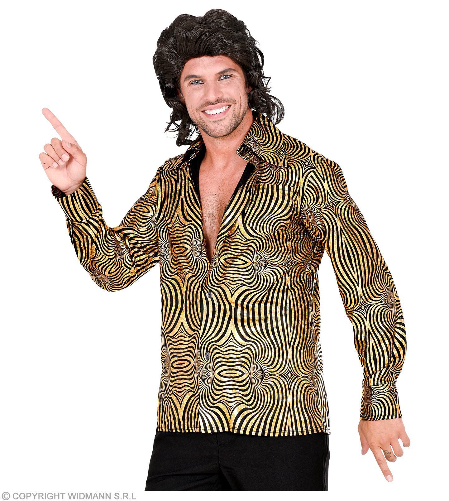 Disco 70's 80's T-shirt voor mannen fout disco shirt goud