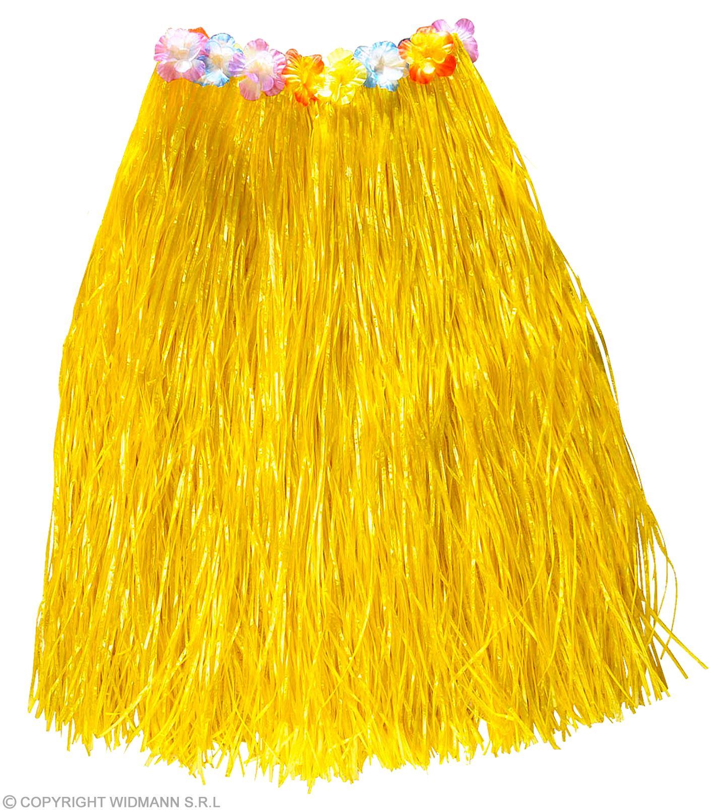 Gele Hawaii rok met riem van bloemen