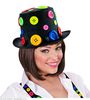 foto 2 Hoge hoed met gekleurde knopen clowns hoed