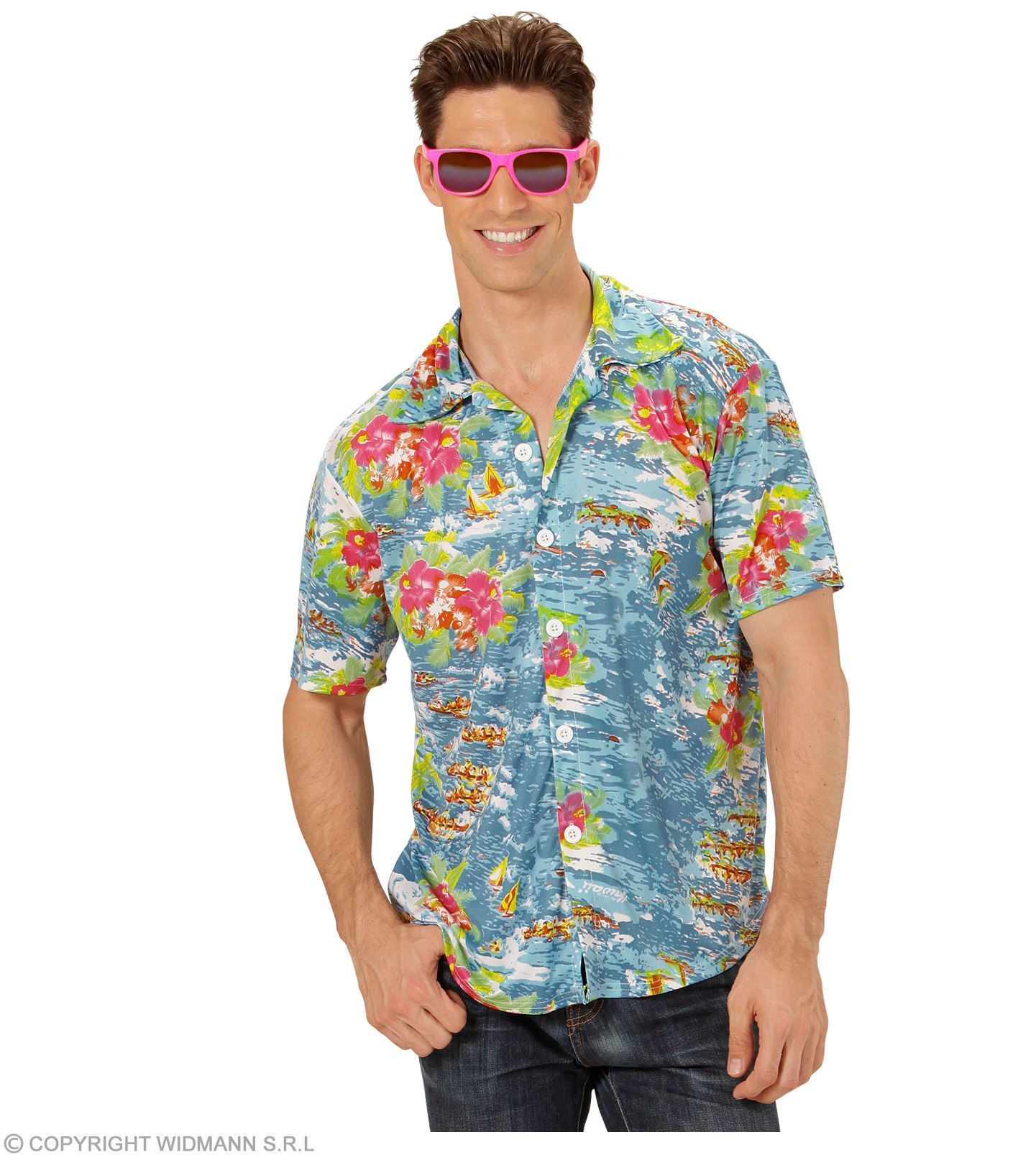 Lichtblauwe Hawaii Shirts voor mannen