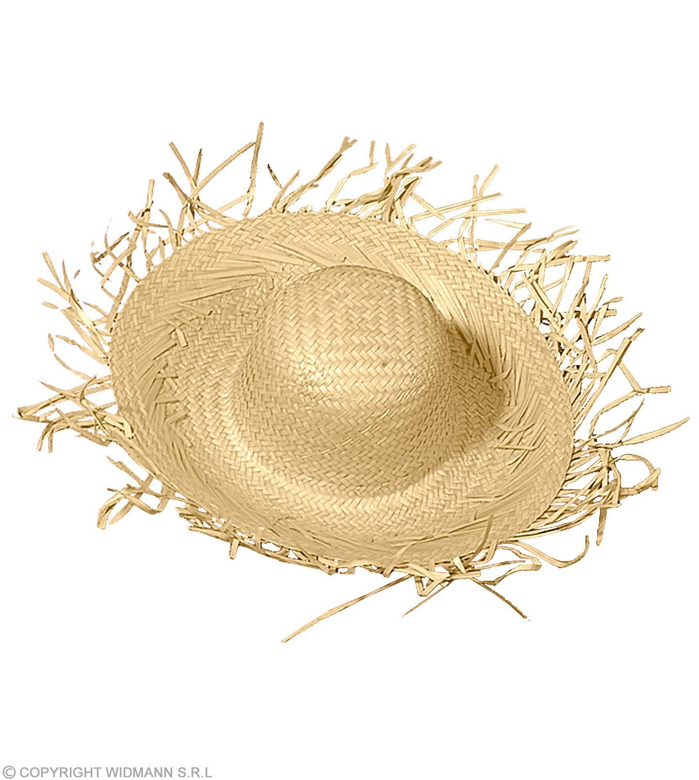 Naturel strohoed met rafels  perfect voor zomerse themafeesten en stijlvol