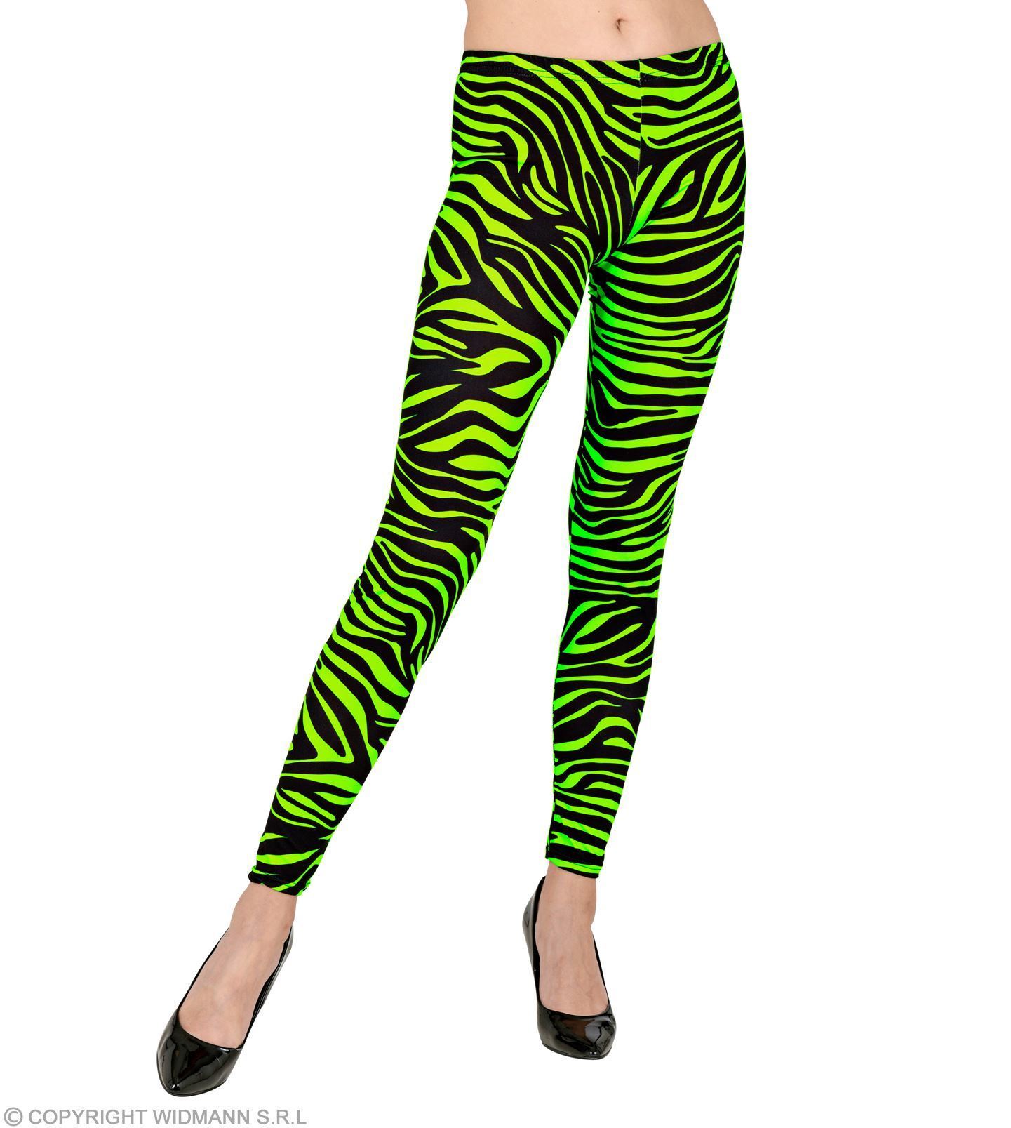 Neon groene tijgerprint legging 80'S 
