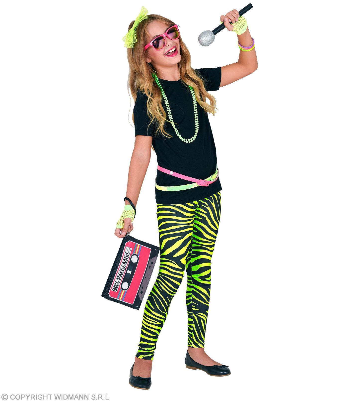 Neon groene tijgerprint legging 80'S voor kids kinderen meisje