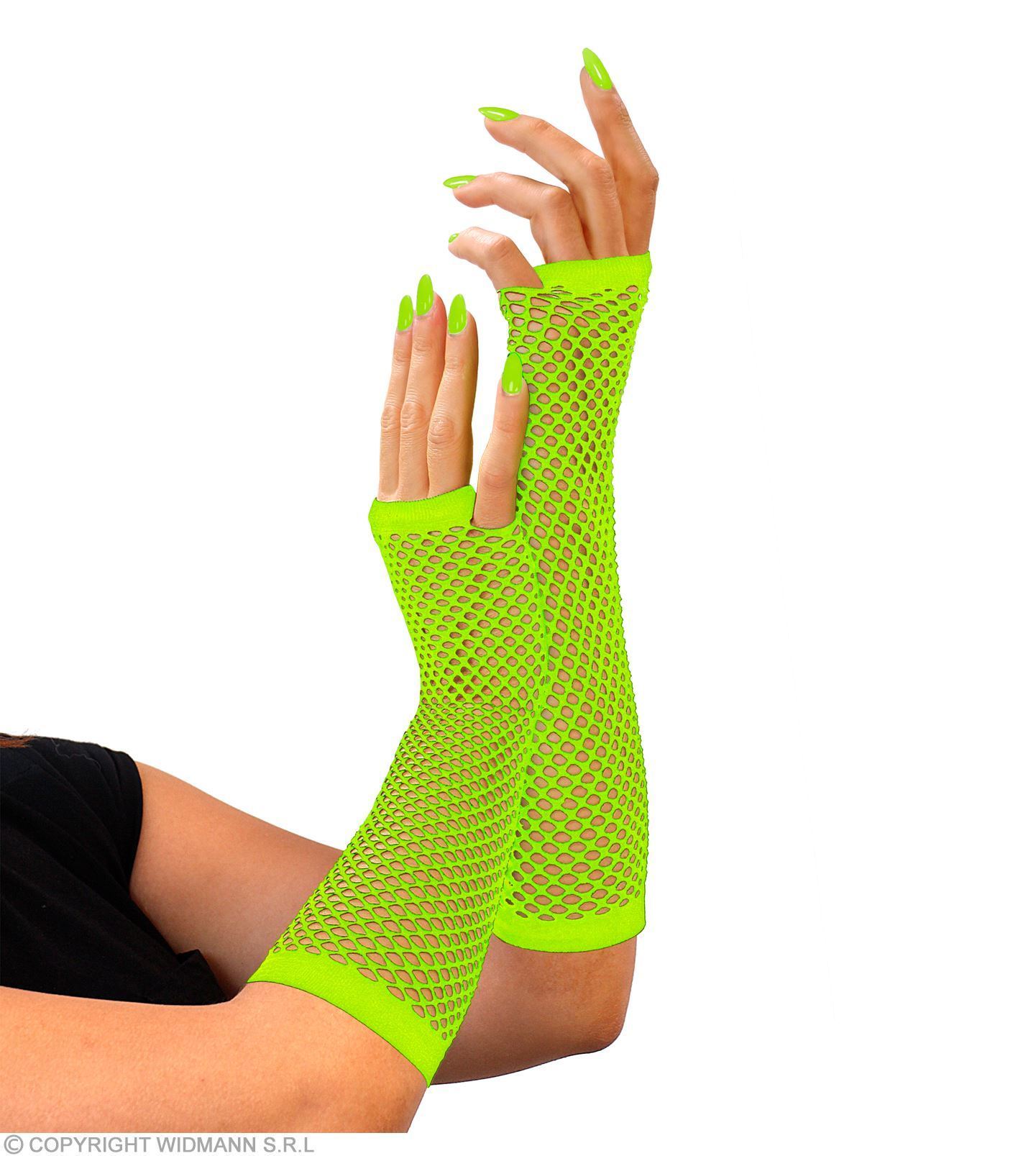 Neon groene vingerloze handschoenen kort