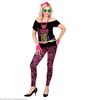 foto 2 Neon roze tijgerprint legging 80's