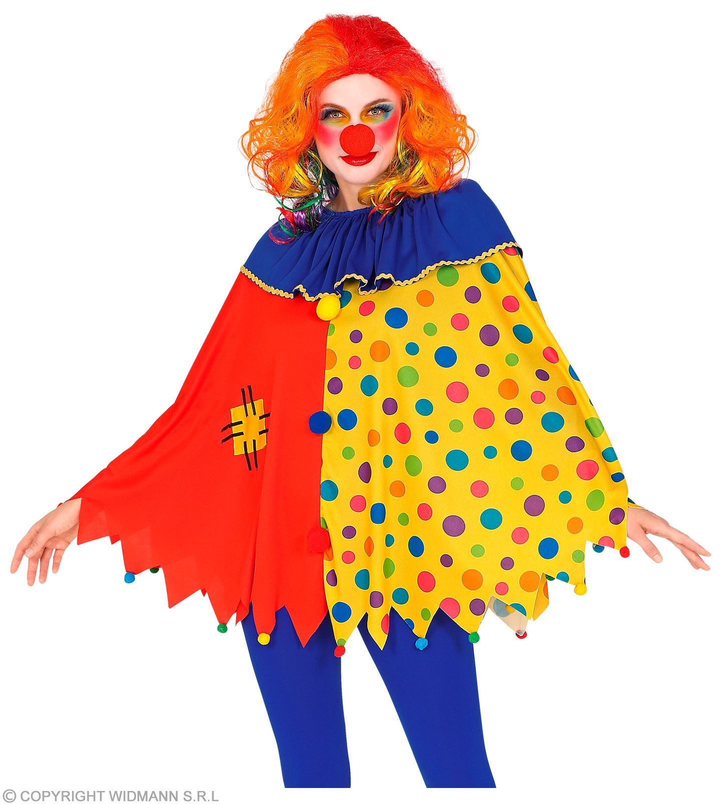 Poncho clown voor volwassen