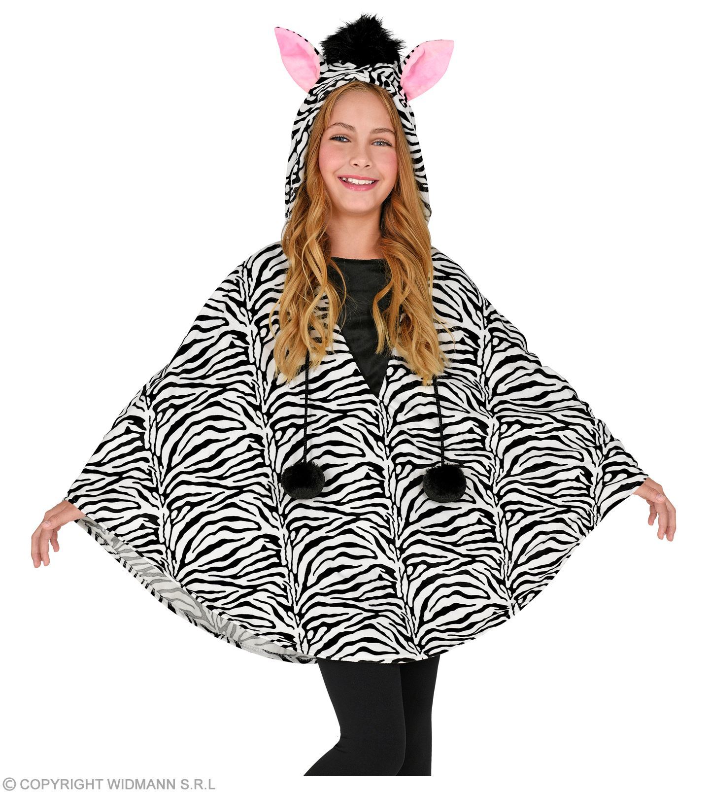 Poncho met zebra print voor kinderen