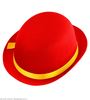 Rode bolhoed met gele band