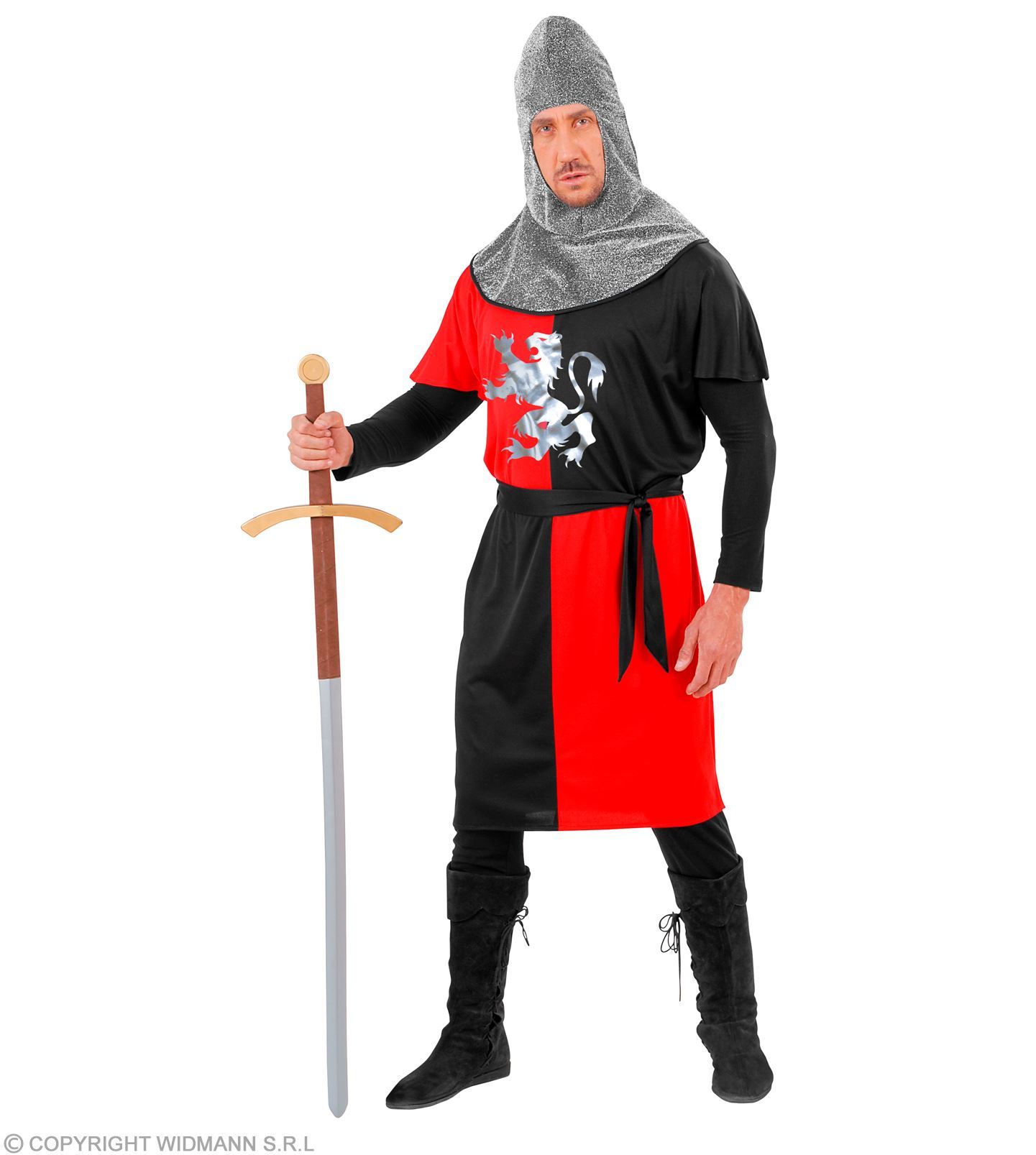 Rode Middeleeuwse strijder kostuum Ridder outfitje rood