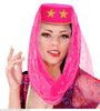 Roze dames harem hoed met sluier