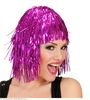 Roze disco pruik met slierten