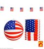 set vlaggenlijn, papieren bal en lantaarn USA America United state