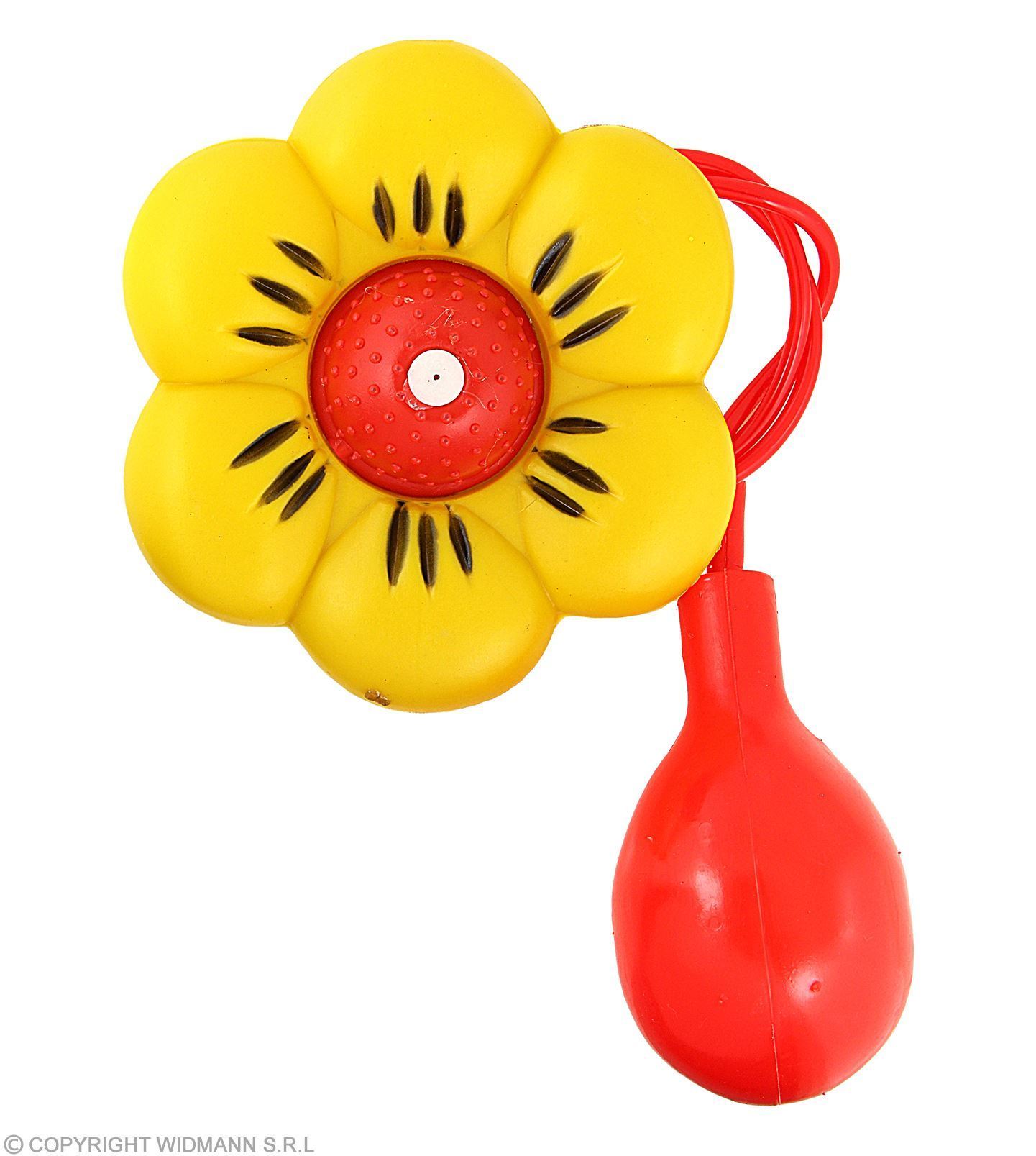 Spuitende bloem voor clowns geel