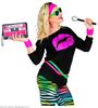 foto 4 T-shirt Dames 80's Disco party shirt met roze kus