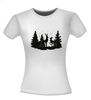 foto 4 T-shirt met een mooie kerst print met rendieren in het bos