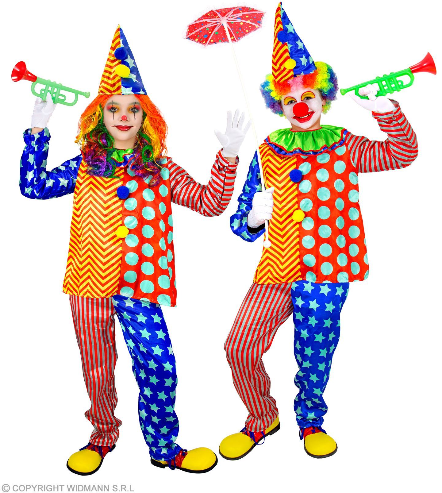 Vrolijke clowns outfitje voor kinderen