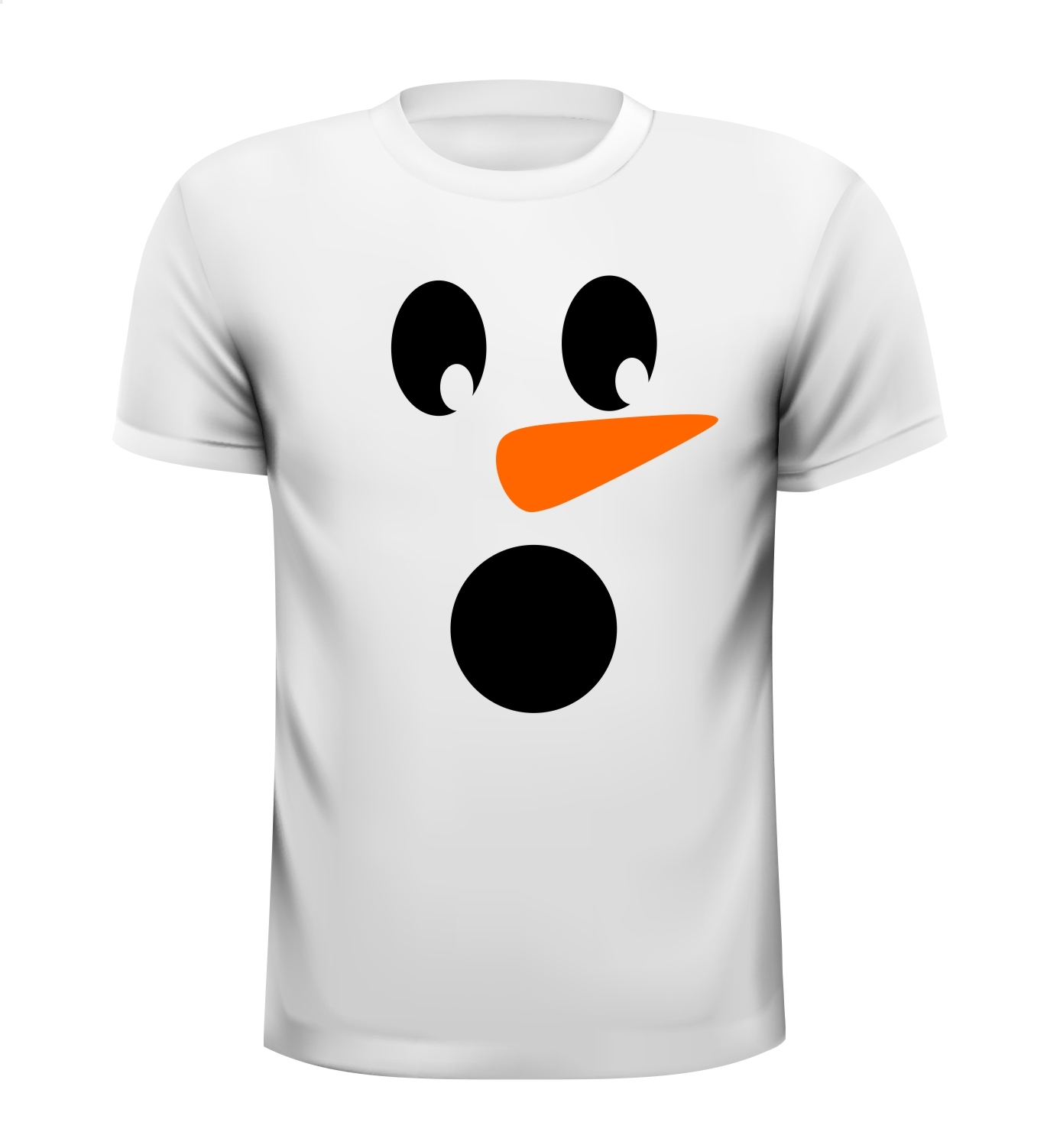 Wit T-shirt angstige bange sneeuwpop