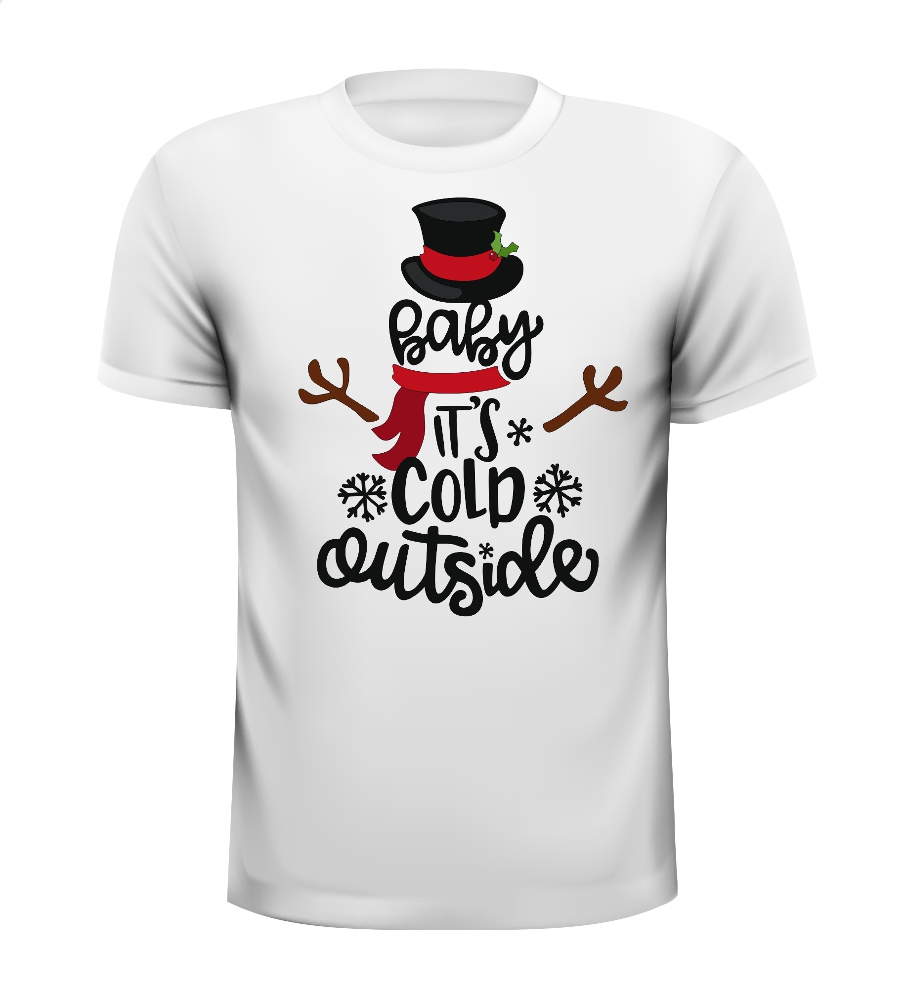 Wit T-shirt baby it's cold outside