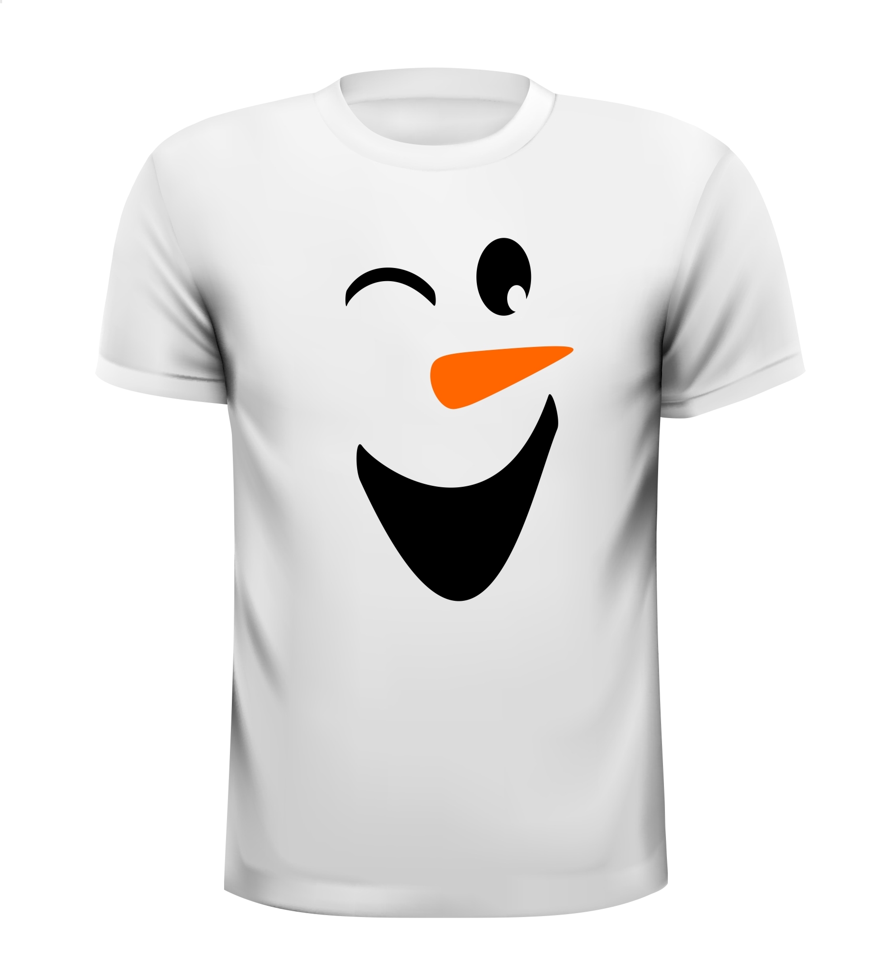 Wit T-shirt met een knipogende sneeuwpop