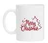 Witte koffiemok Merry Christmas mok met dennenboom