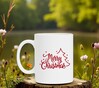 foto 3 Witte koffiemok Merry Christmas mok met dennenboom