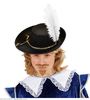Zwarte musketier hoed met veer voor kinderen