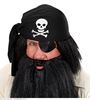 Zwarte piratenhoed vilt met doodshoofd print