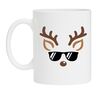 foto 1 Kerst mok met een rendier met zonnebril op koele gast
