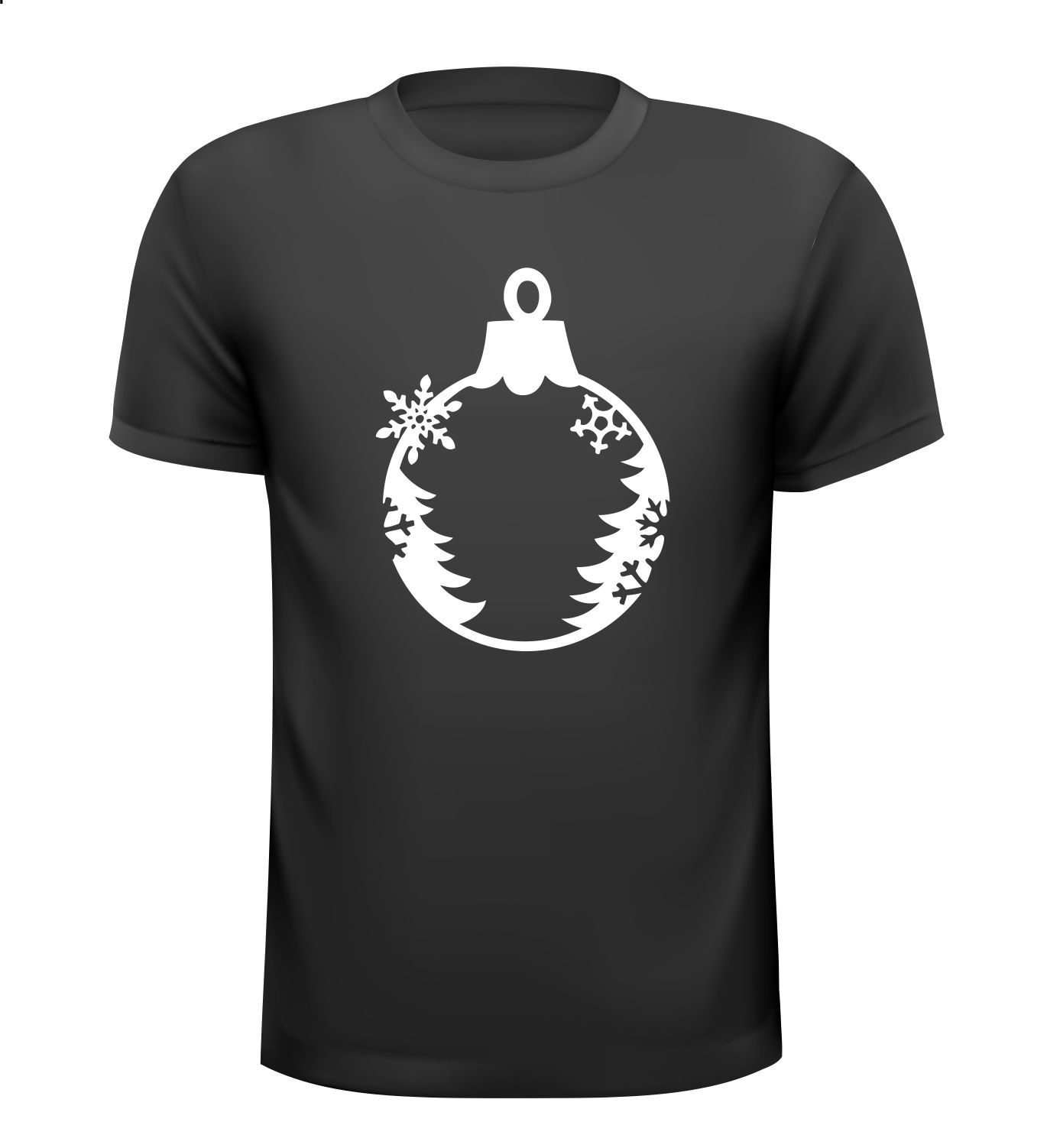 Kerst T-shirt met kerstbal en met winterse opdruk