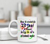 foto 3 Stomme mok met grappige tekst feestelijke print 23 jaar in dienst