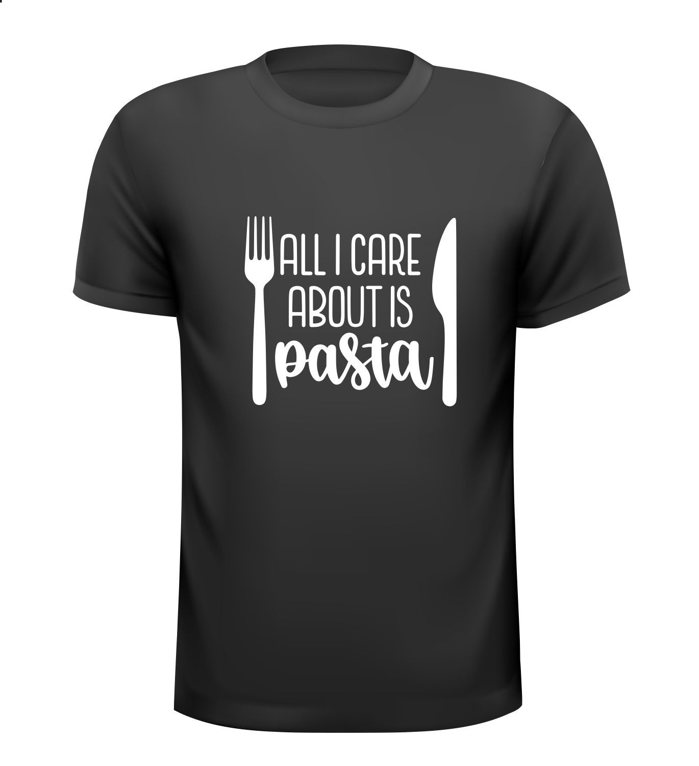 T-shirt all i care about is pasta kado voor een echte pasta liefhebber