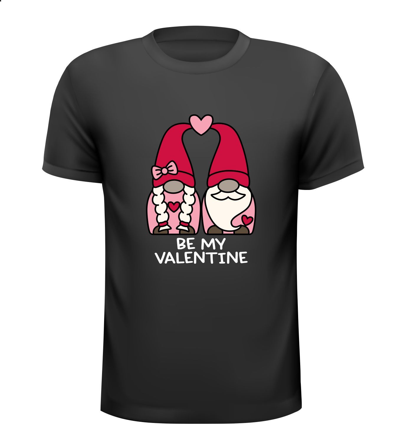 T-shirt be my Valentine kabouter opdruk