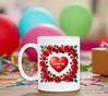 foto 3 Valentijn mok rood hart met rozen ik hou van jou