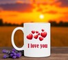 foto 2 Valentijn mok twee rode harten opdruk cadeau Valentijn