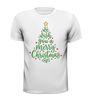 foto 1 Wit kerst T-shirt we wish you a merry Christmas in de vorm van een kerstboom