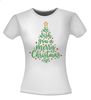 foto 2 Wit kerst T-shirt we wish you a merry Christmas in de vorm van een kerstboom