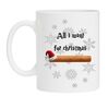 Witte Kerst mok All i want for Christmas frikandel